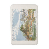 Antieke San Francisco Bay Reisposter Ferryboot Badmat (Voorkant Verticaal)