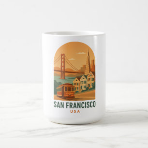 Antieke San Francisco koffiemok Retro Gouden