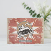 Antieke Save the Date Landelijke Typografie Kaart (Staand voorkant)