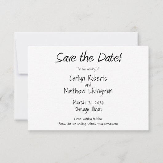 Antieke Save the Date Landelijke Typografie Kaart (Achterkant)