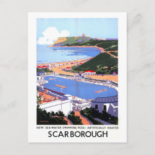 Antieke Scarborough Engeland Reisposter Briefkaart