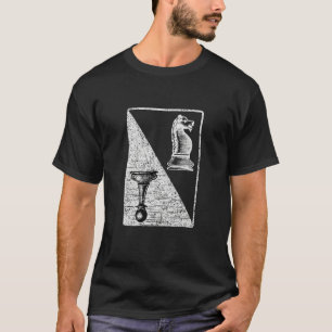 Antieke Schaak Kaart Schaakmat Speler Bord Stukken T-shirt