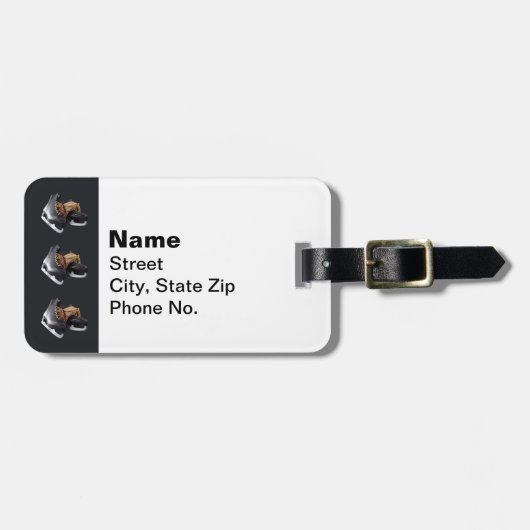 Antieke Schaatsen Bagagelabel (Voorkant horizontaal)