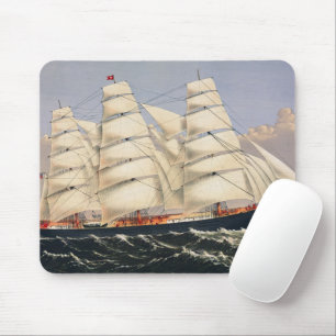 Antieke scheepsvaart Zeilschip Currier & Ives Muismat