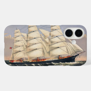 Antieke Scheepvaart Zeilschip Currier & Ives iPhone 16 Hoesje