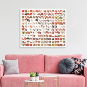 Antieke Scheepvaartvlaggen van de Wereld Poster Canvas Afdruk