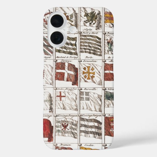 Antieke Scheepvaartvlaggen van de Wereld Poster Case-Mate iPhone Case (Achterkant)