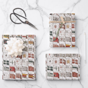 Antieke Scheepvaartvlaggen van de Wereld Poster Inpakpapier Vel