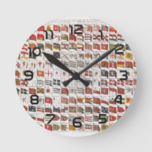 Antieke Scheepvaartvlaggen van de Wereld Poster Ronde Klok