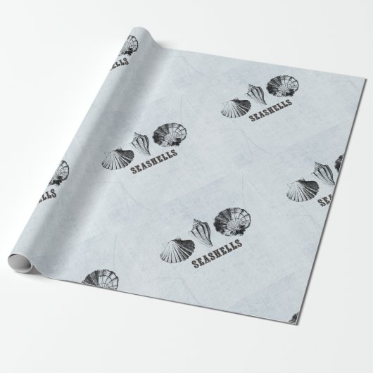Antieke schelpen cadeaupapier (Uitgerold)