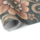 Antieke schemeringstuin damast cadeaupapier (Rol Hoek)