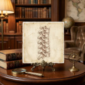 Antieke Schets van de Anatomie van de Wervelkolom Tegeltje