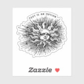Antieke schets van mystieke zon sticker (Vel)