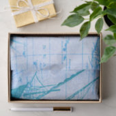 Antieke schip en kaart tissuepapier (Geschenk)