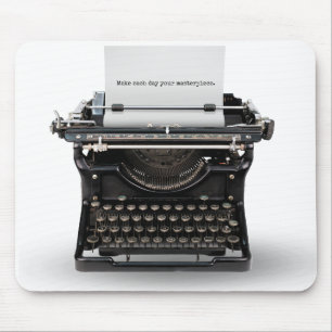 antieke schrijfmachine met citaat muismat