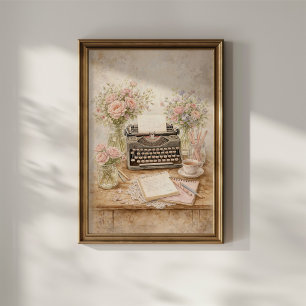 Antieke schrijfmachine poster