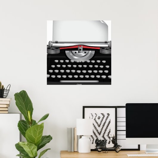 Antieke schrijfmachine poster (Thuiskantoor)