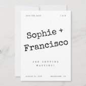 Antieke Schrijfmachine Retro Typografie Unieke Bru Save The Date (Voorkant)