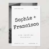 Antieke Schrijfmachine Retro Typografie Unieke Bru Save The Date (Voorkant / Achterkant)