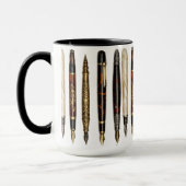 Antieke Schrijfpens Collage Patroon Mok (Links)