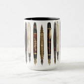 Antieke Schrijfpens Collage Patroon Mok (Midden)