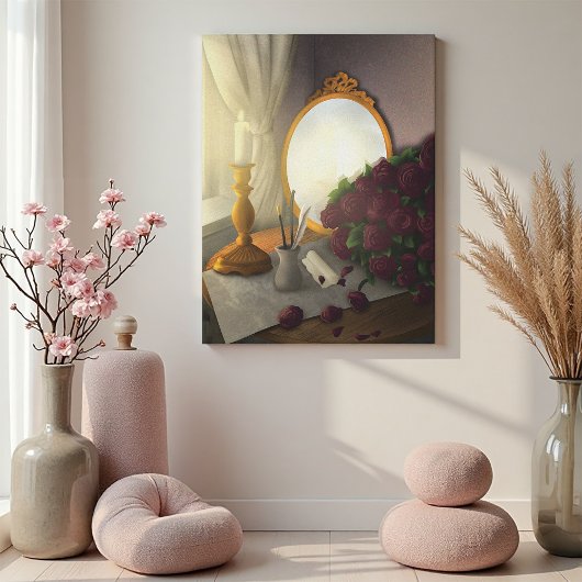 Antieke Schrijftafel Canvas Afdruk