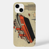 Antieke Sciencefiction Cruise-schip Helikopter Case-Mate iPhone Case (Achterkant)