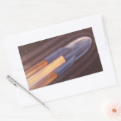 Antieke Sciencefiction Ruimteschip Raketten Rechthoekige Sticker (Envelop)