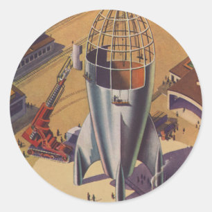Antieke Sciencefiction, Sci Fi, Bouwen aan een Rak Ronde Sticker