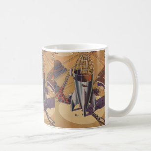 Antieke sciencefiction, Sci Fi, raket bouwen Koffiemok