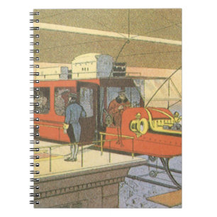 Antieke Sciencefiction Vliegtuig Helikopter Limo Notitieboek