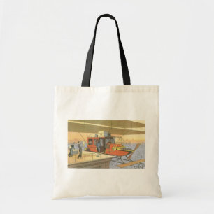 Antieke Sciencefiction Vliegtuig Helikopter Limo Tote Bag