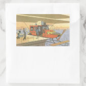Antieke Sciencefiction Vliegtuig Helikopter Limous Rechthoekige Sticker (Tas)
