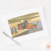 Antieke Sciencefiction Vliegtuig Helikopter Limous Rechthoekige Sticker (Envelop)