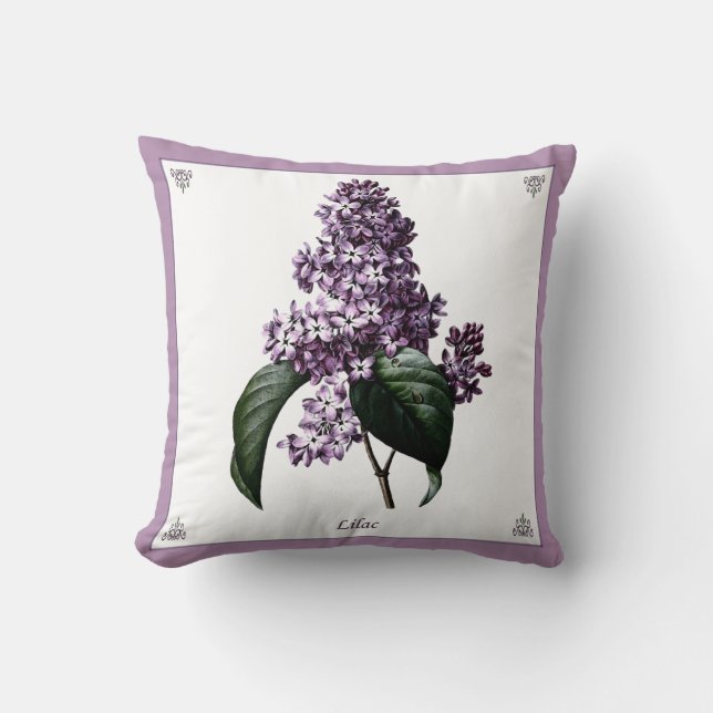 Antieke Sering Botanische Kussen (Voorkant)