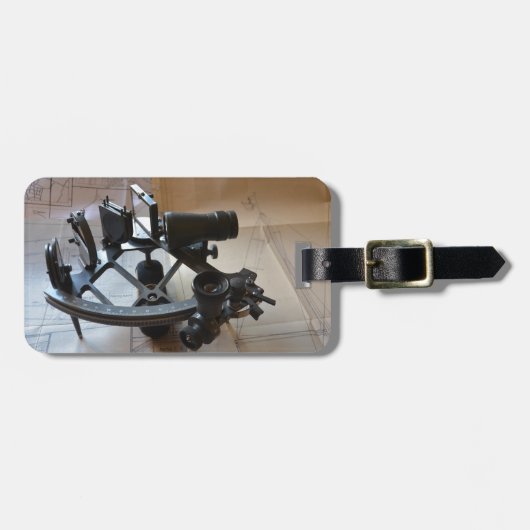 Antieke Sextant Bagagelabel (Voorkant horizontaal)