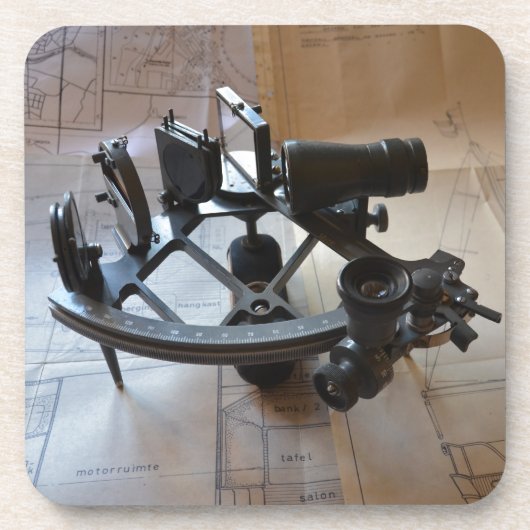 Antieke Sextant Drankjes Onderzetter (Voorkant)