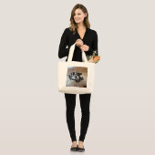 Antieke Sextant Grote Tote Bag (Voorkant (model))