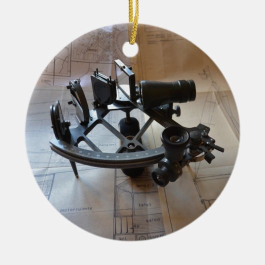 Antieke Sextant Keramisch Ornament (Voorkant)