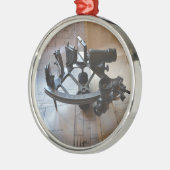 Antieke Sextant Metalen Ornament (Links)