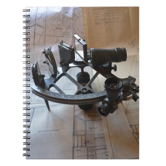 Antieke Sextant Notitieboek (Voorkant)