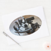 Antieke Sextant Ovale Sticker (Envelop)
