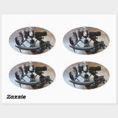 Antieke Sextant Ovale Sticker (Vel)