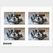 Antieke Sextant Rechthoekige Sticker (Vel)