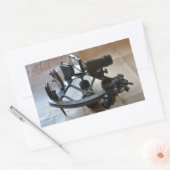 Antieke Sextant Rechthoekige Sticker (Envelop)