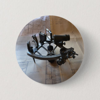 Antieke Sextant Ronde Button 5,7 Cm