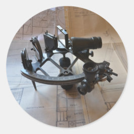 Antieke Sextant Ronde Sticker