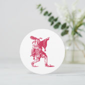 Antieke Shakespeareaanse Nar Illustratie Kaart (Staand voorkant)