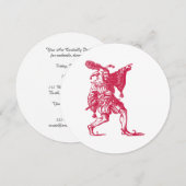 Antieke Shakespeareaanse Nar Illustratie Kaart (Voorkant / Achterkant)