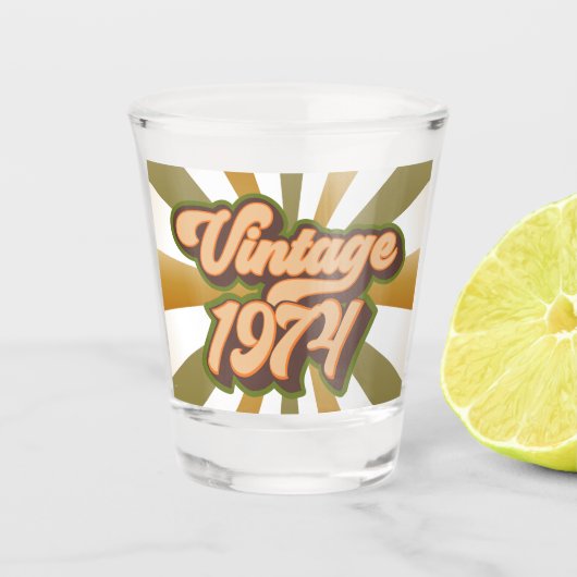 Antieke Shotglas uit 1974 Shot Glas (Voorkant)